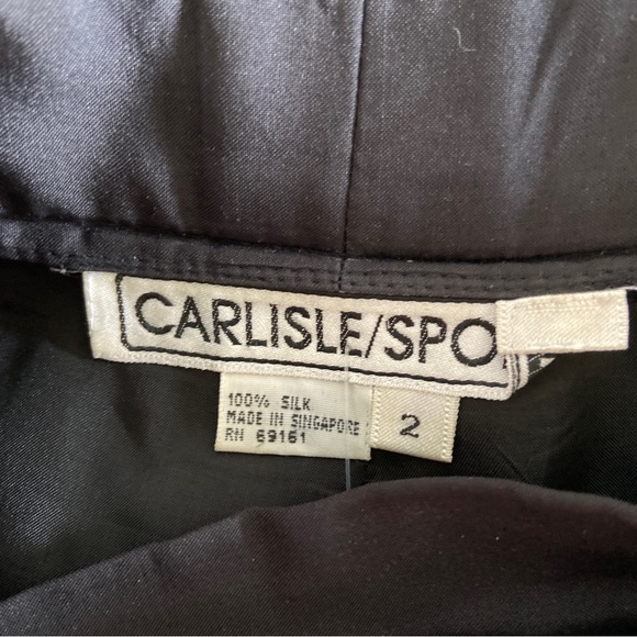 Vintage 100% Silk Black Bermuda Trouser Shorts | Size 2 - Picture 7 of 7